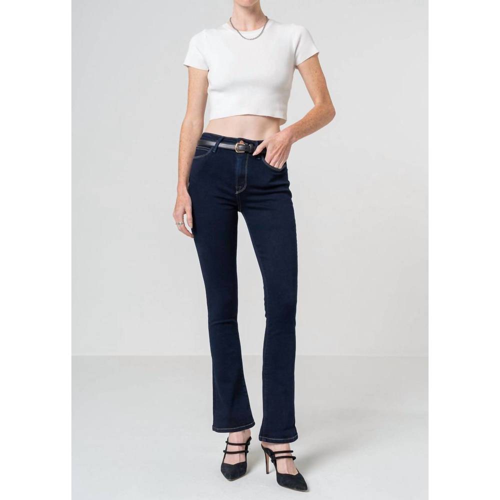 NEW NOEND cora mid rise skinny boot jeans in blue